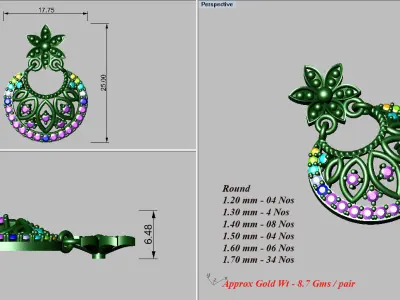 Pendants Collection indian jhumka 3D print model
