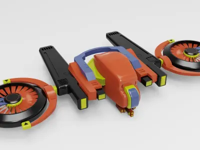 DRONE WITH LASER GUNS GAME READY Low-poly 3D model