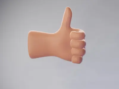  Cartoon Human Hand 3D Model 