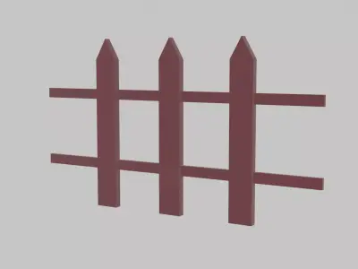 Low Poly Fence 3D Model Free low-poly 3D model