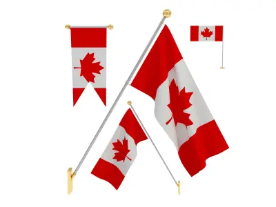 Flags of CANADA 3D model