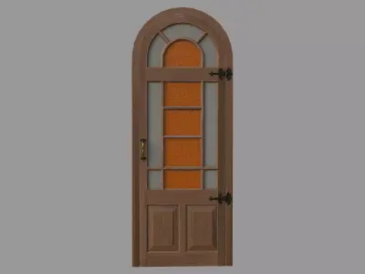 Retro style door Low-poly 3D model