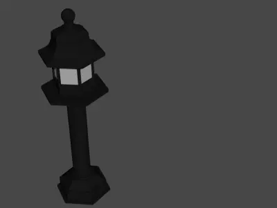 Japanese outdoor lamp Low-poly 3D model