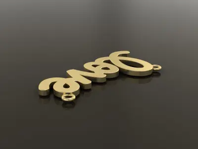LOVE CURSIVE PENDANT 30MM WIDTH LENGTH MID SIZE 3D print model