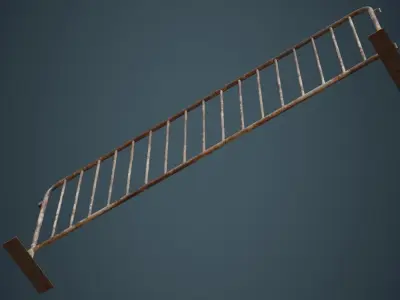 Crowd Barrier 3B Low-poly 3D model