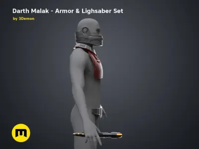 Darth Malak - Armor and Lightsaber Set 3D print model