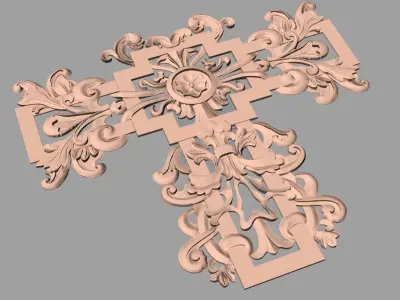 Door flower relief model STL format for CNC carving E478 3D model