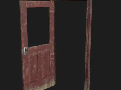 Door old 2 pbr Low-poly 3D model
