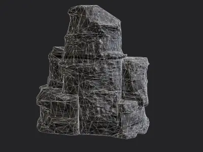 Cliff Rock Low-poly 3D model