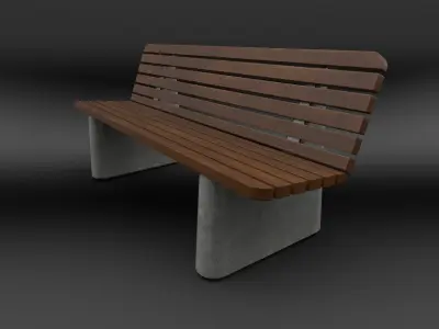 Park bench Low-poly 3D model get