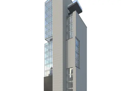 High-rise office building No 11 Low-poly 3D model