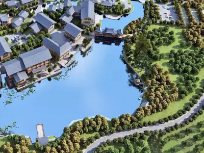 Water Town Masterplan 3D model