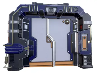 electronic gate electric door  Low-poly 3D model