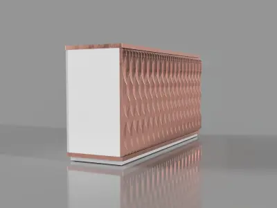 Credenza Sideboard with 4 carved doors 3D model