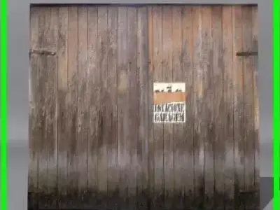 Door 3d model wooden with sign 3D model