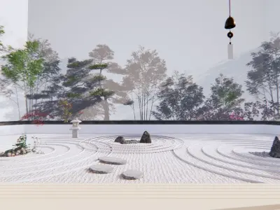 courtyard japanese - room 3D model