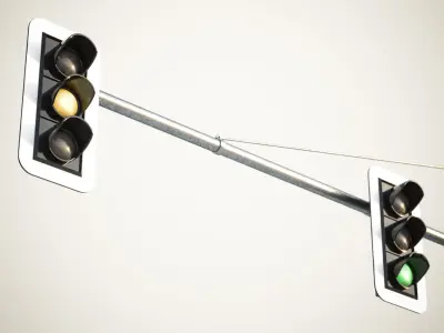 Black traffic lights set 3D model