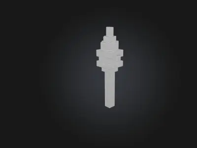 Voxel Torch Low-poly 3D model