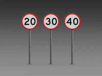 Road Sign Set v1 3D model