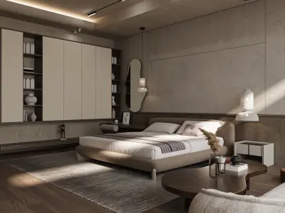 Bedroom Low-poly 3D model order