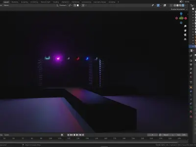 Concert stage with lights 3D model