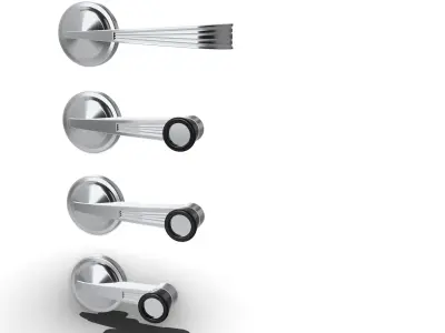 AMT 1955 Chevy Door Handles n Winders set 3D print model