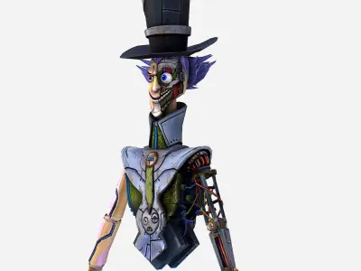 Fantasy Robot Drone with Wires - MadHatter Low-poly 3D model