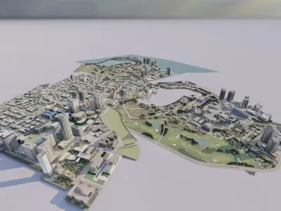modern city- urban 3D model get