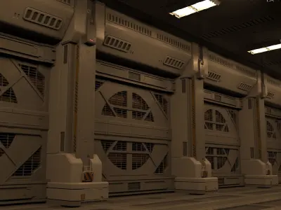 sci fi corridor 3D model