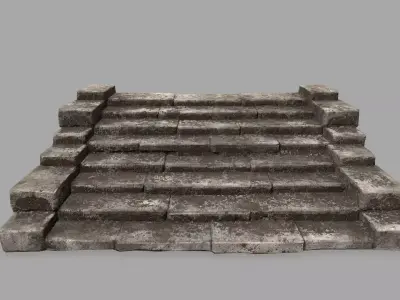 stairs 2 stone staircase Low-poly 3D model