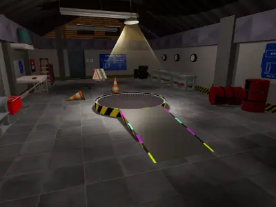 Low poly Battle bot Garage Low-poly 3D model