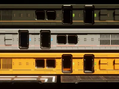 Modular Sci-Fi Corridor Design Kit Low-poly 3D model
