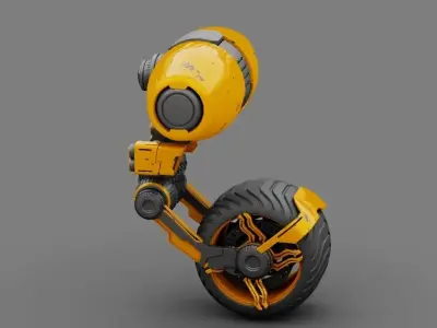 Wheel Droid  rigged character 3D model