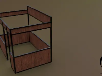 Stall stand 08 R Low-poly 3D model