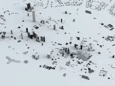 Kuwait City Area Streets and Buildings 3D model