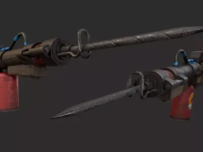 Next generation pneumatic top hammer Low-poly 3D model