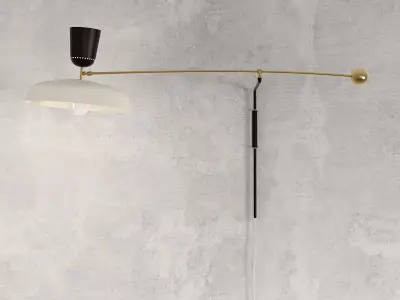 French Balancier Wall Lamp 3D model