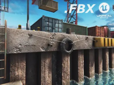 Module Based Harbor Creator Low-poly 3D model