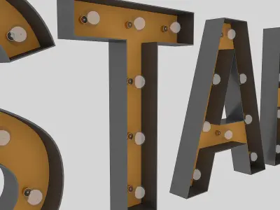 Star Sign With Bulb 3D model