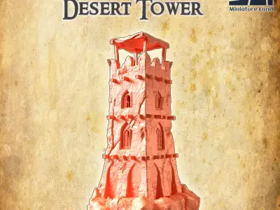 Abandoned Desert Tower Tabletop Terrain 28 mm 3D print model