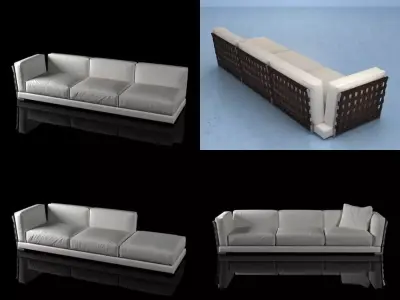 C different sofas and chairs 3D model