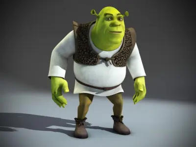 Shrek animated character from 3D model