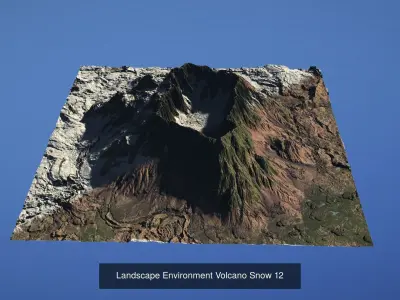 5 Landscape Environment Volcano Snow Volume 03 3D Model Pack