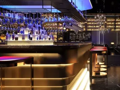 nightclub interior of with neon lights  3D model