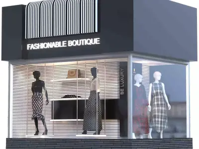 store-04 franklin boutique window display 3D model