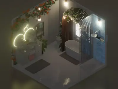 BATHROOM Low-poly 3D model