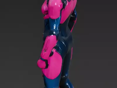 The Neon Vanguard Cyber-Pink Suit 3D Model Low-poly 3D model