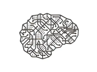 Electronic Circuit Brain v1 001 3D model