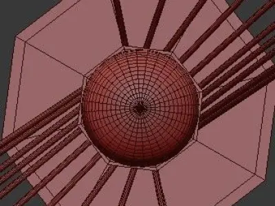 Untitled three pendant lights hanging from rod 3D model