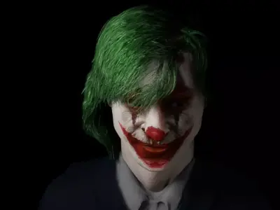 Joker Head  rigged animated  3D model